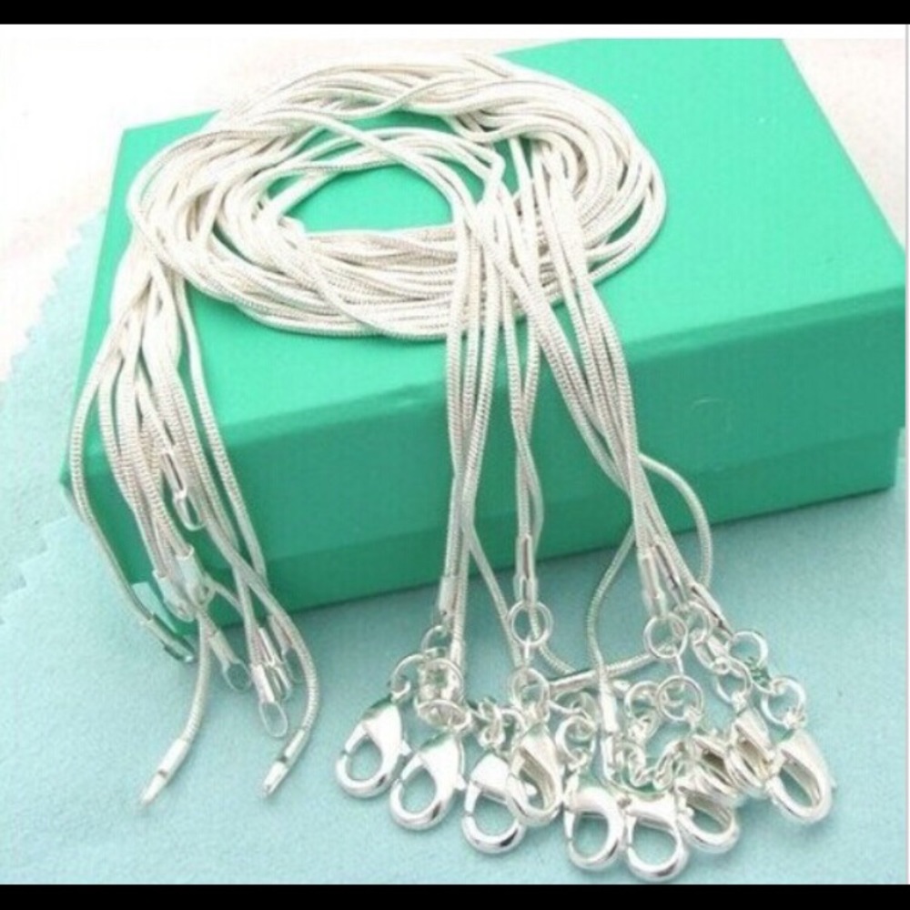 16 Inches Sterling Silver Necklace Jewelry Snake